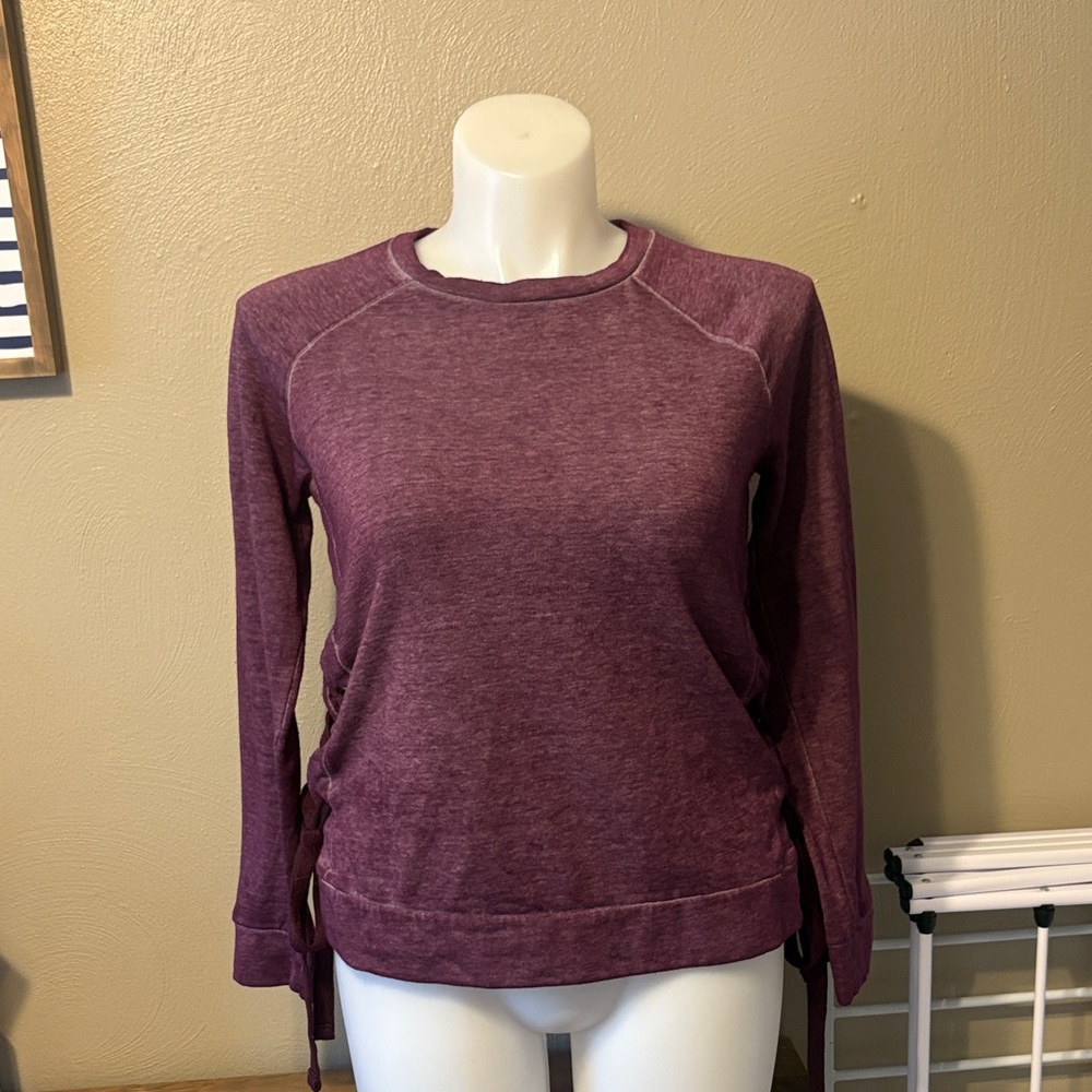 a.n.a Plum Long Sleeve Side Tie Sweatshirt